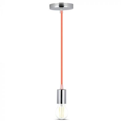 Kabel zasilający 1xE27/60W/230V pomarańczowy/chrom błyszczący