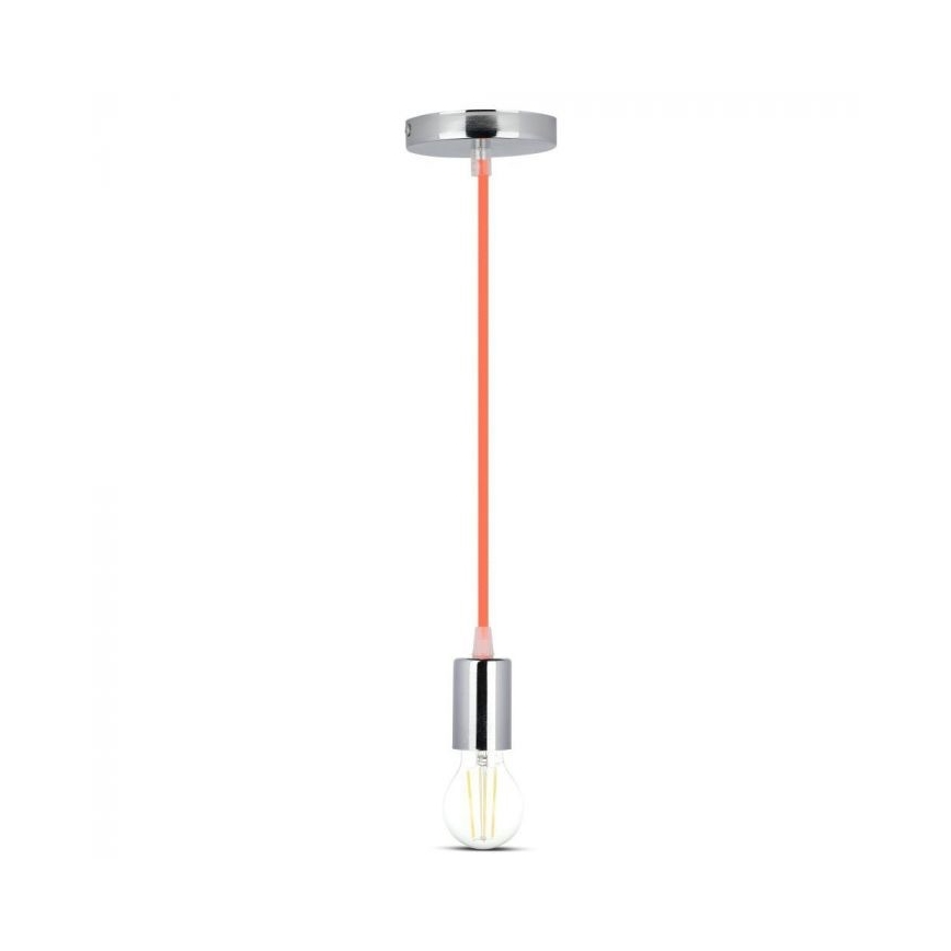 Kabel zasilający 1xE27/60W/230V pomarańczowy/chrom błyszczący