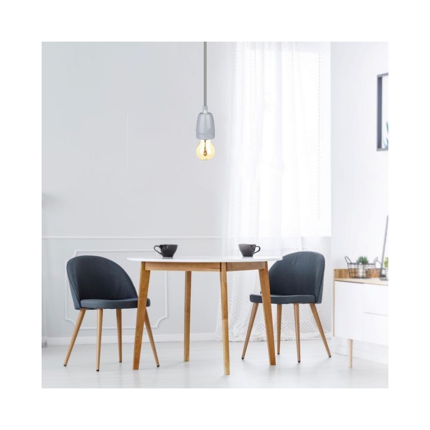 Kabel zasilający 1xE27/60W/230V szary/porcelana