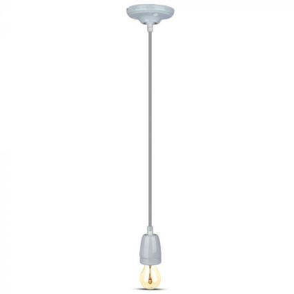 Kabel zasilający 1xE27/60W/230V szary/porcelana