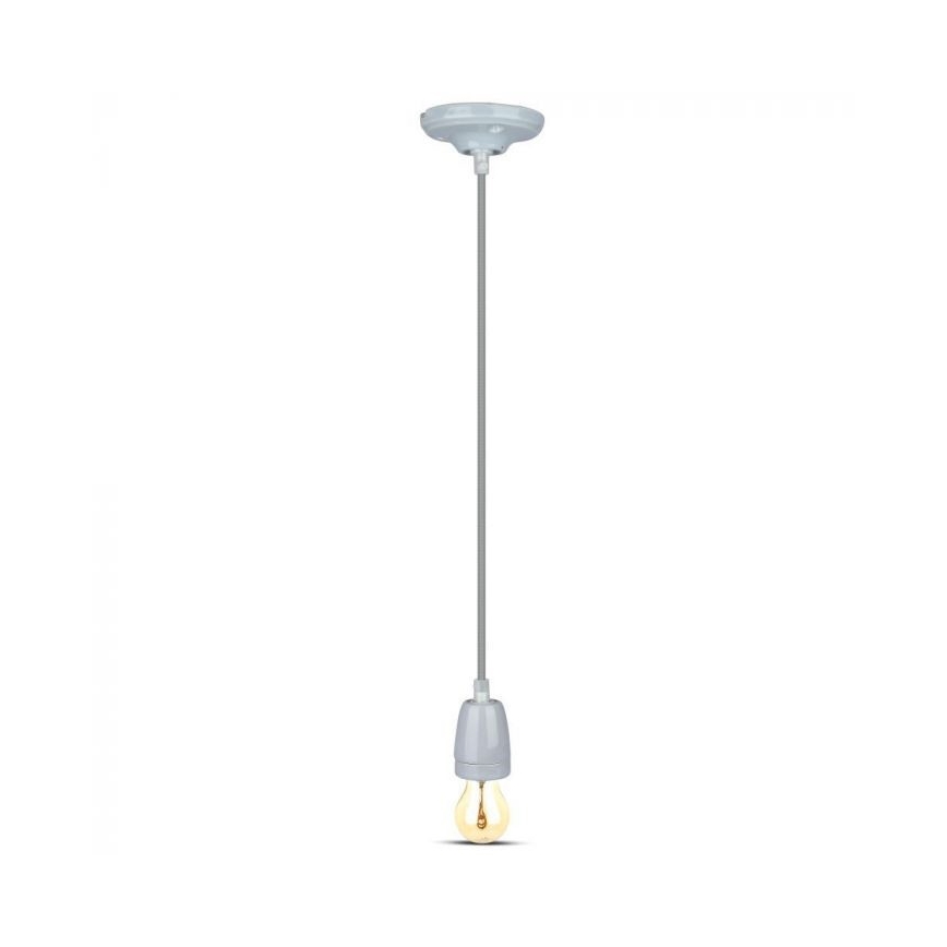 Kabel zasilający 1xE27/60W/230V szary/porcelana