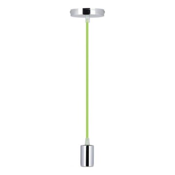 Kabel zasilający 1xE27/60W/230V zielony/chrom błyszczący