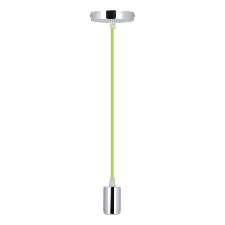 Kabel zasilający 1xE27/60W/230V zielony/chrom błyszczący