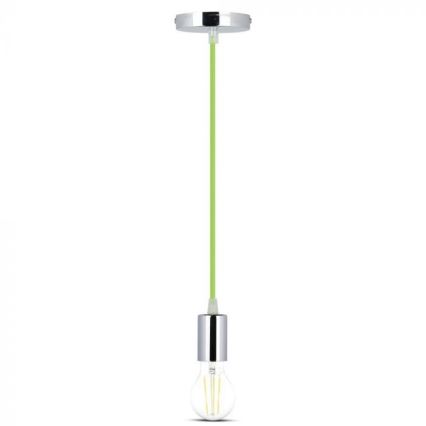 Kabel zasilający 1xE27/60W/230V zielony/chrom błyszczący
