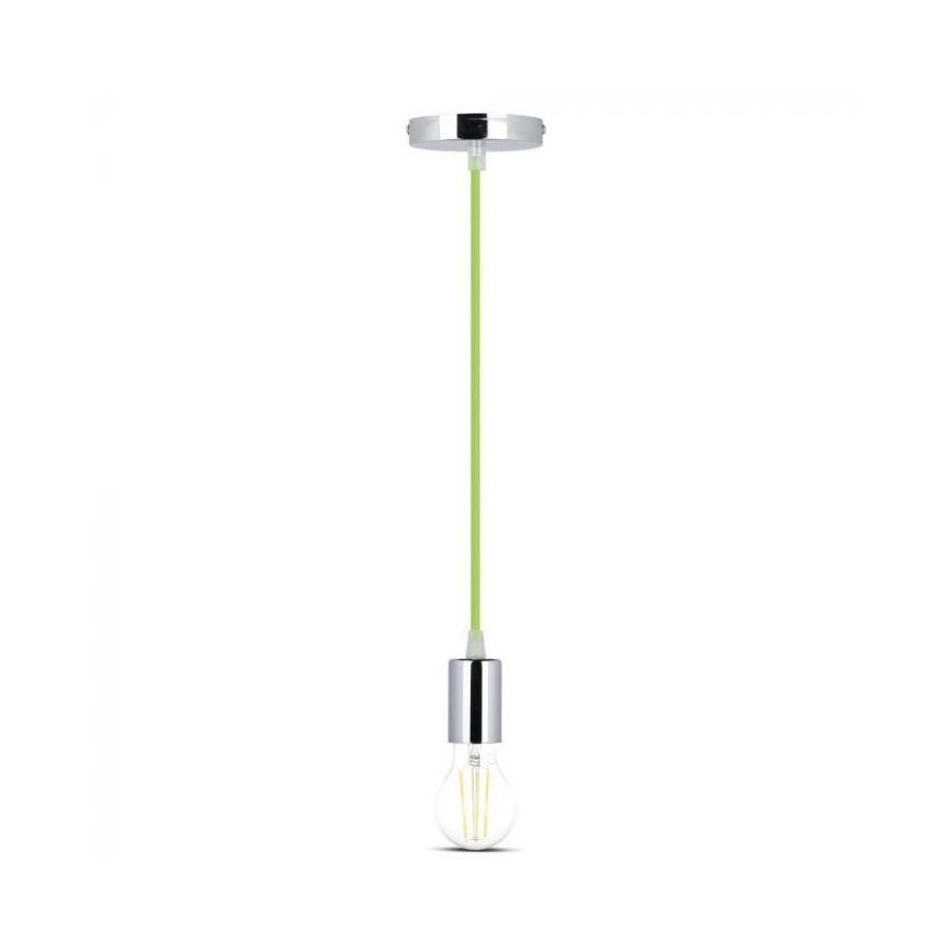 Kabel zasilający 1xE27/60W/230V zielony/chrom błyszczący