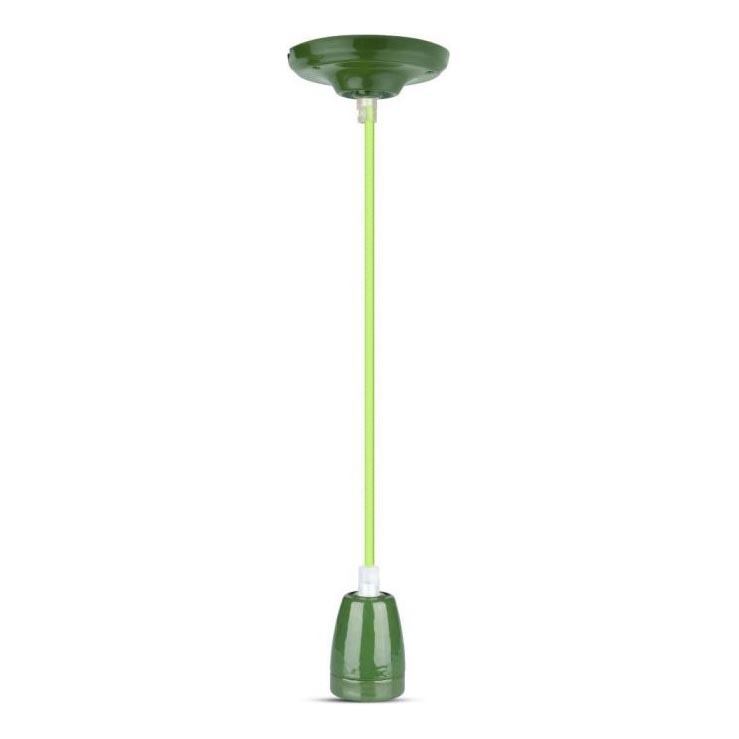 Kabel zasilający 1xE27/60W/230V zielony/porcelana