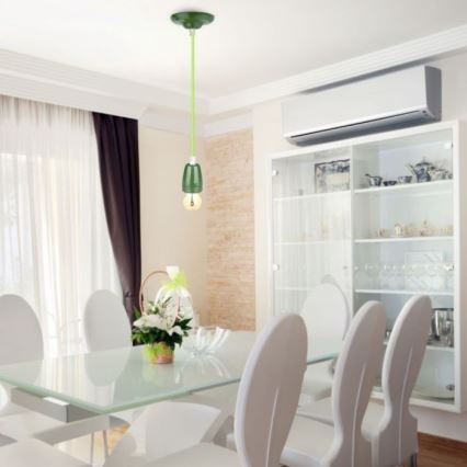 Kabel zasilający 1xE27/60W/230V zielony/porcelana