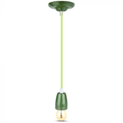 Kabel zasilający 1xE27/60W/230V zielony/porcelana