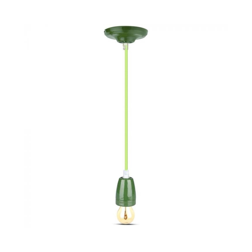 Kabel zasilający 1xE27/60W/230V zielony/porcelana