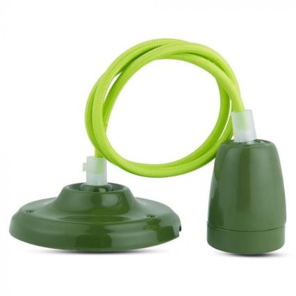 Kabel zasilający 1xE27/60W/230V zielony/porcelana