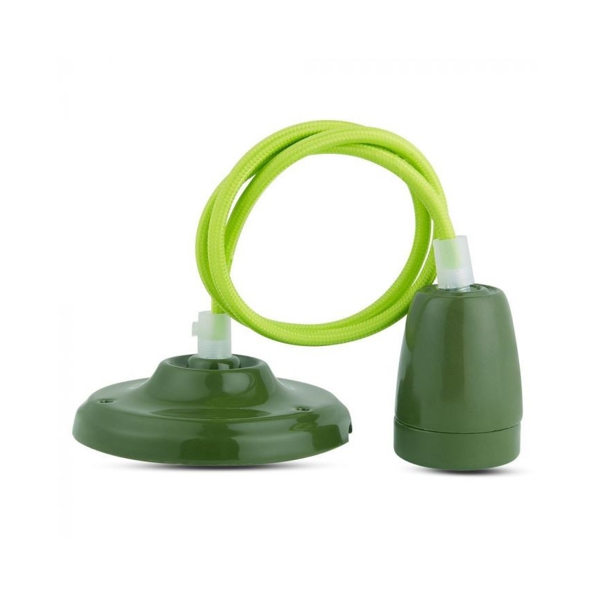 Kabel zasilający 1xE27/60W/230V zielony/porcelana