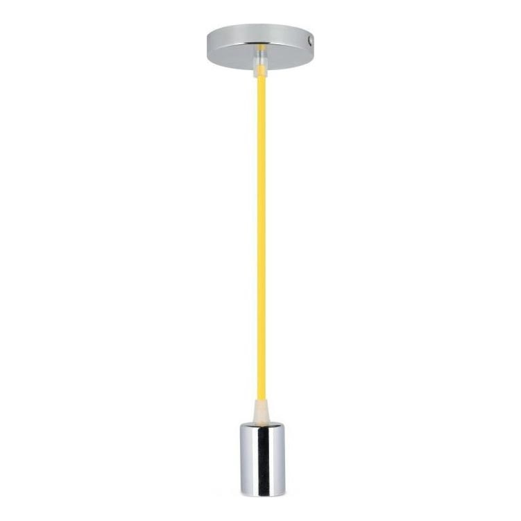 Kabel zasilający 1xE27/60W/230V żółty/chrom błyszczący