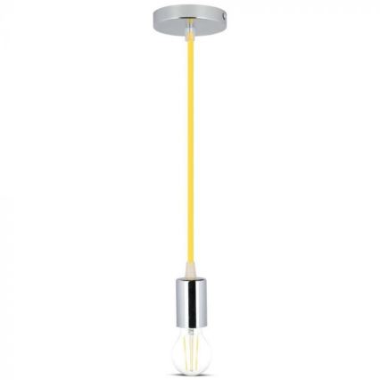 Kabel zasilający 1xE27/60W/230V żółty/chrom błyszczący