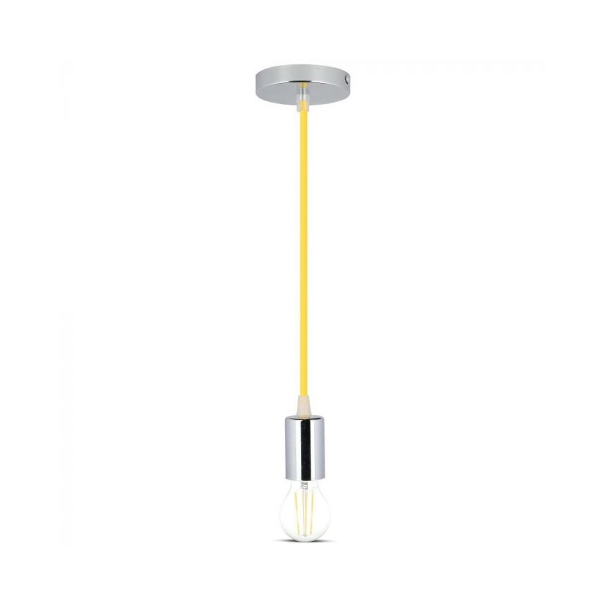 Kabel zasilający 1xE27/60W/230V żółty/chrom błyszczący