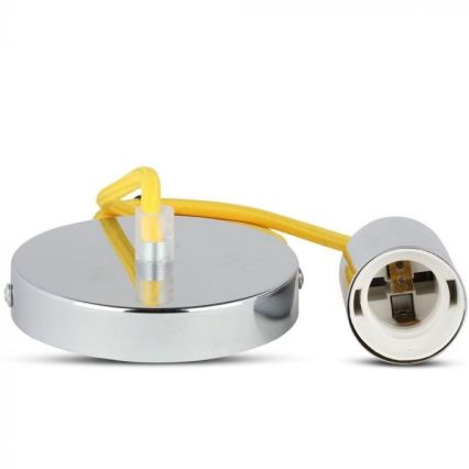 Kabel zasilający 1xE27/60W/230V żółty/chrom błyszczący