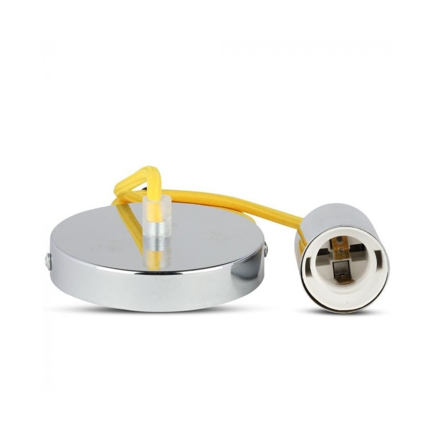 Kabel zasilający 1xE27/60W/230V żółty/chrom błyszczący