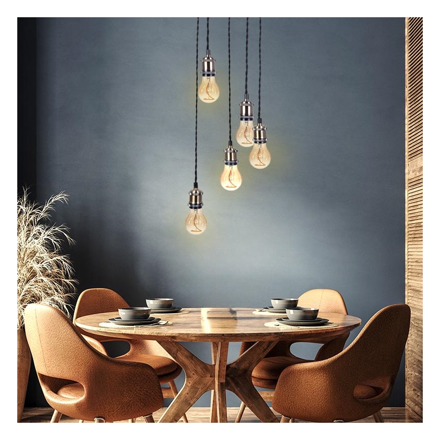Kabel zasilający 5xE27/60W/230V brąz