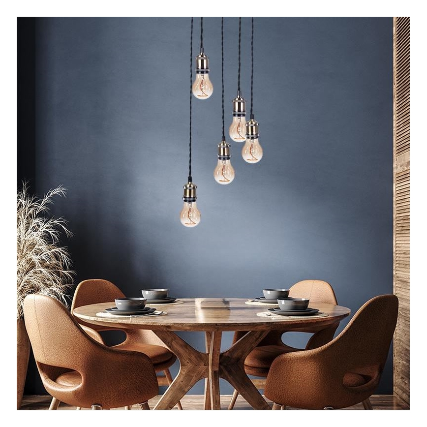 Kabel zasilający 5xE27/60W/230V brąz
