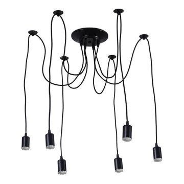 Kabel zasilający 6xE27/60W/230V pająk czarne