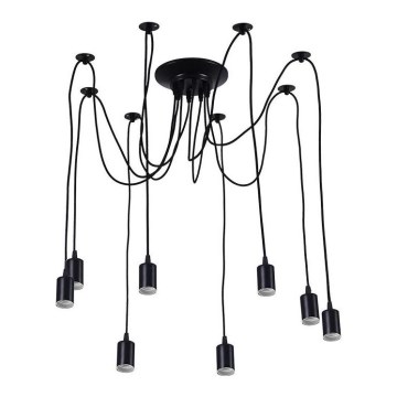 Kabel zasilający 8xE27/60W/230V pająk czarne