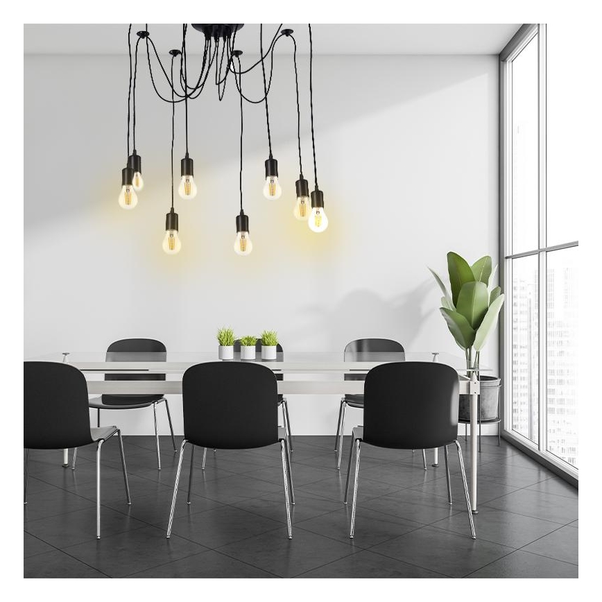 Kabel zasilający 8xE27/60W/230V pająk czarne