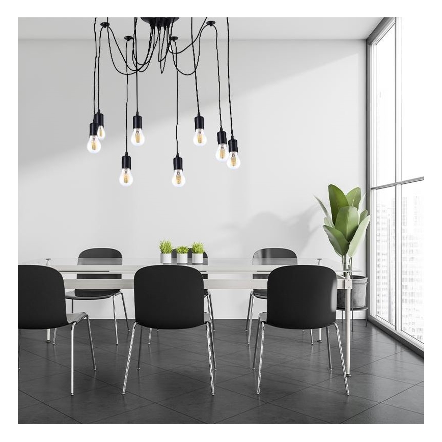 Kabel zasilający 8xE27/60W/230V pająk czarne