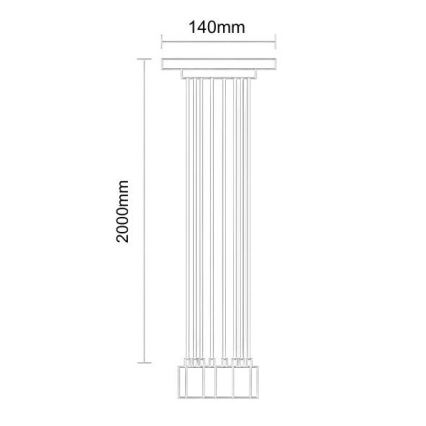 Kabel zasilający 8xE27/60W/230V pająk czarne