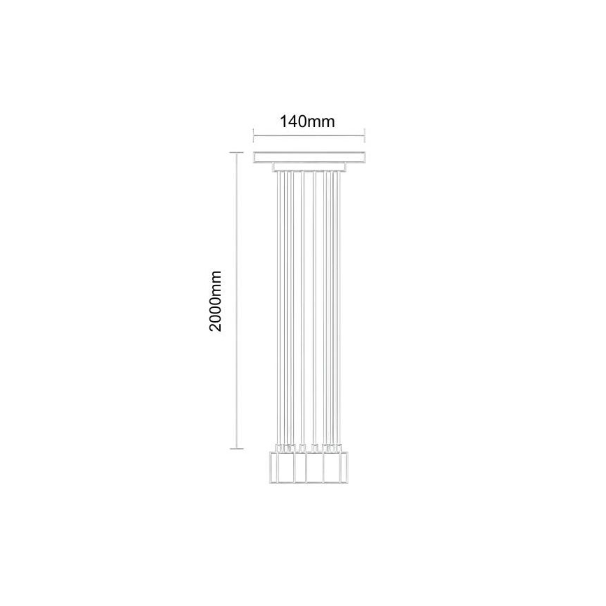 Kabel zasilający 8xE27/60W/230V pająk czarne