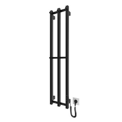 Kaloryfer łazienkowy HF SLIM 110W/230V 117x25 cm czarny kątowy