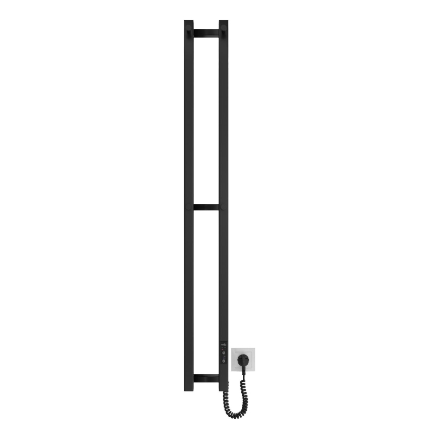 Kaloryfer łazienkowy HF SLIM 80W/230V 117x14 cm czarny kątowy