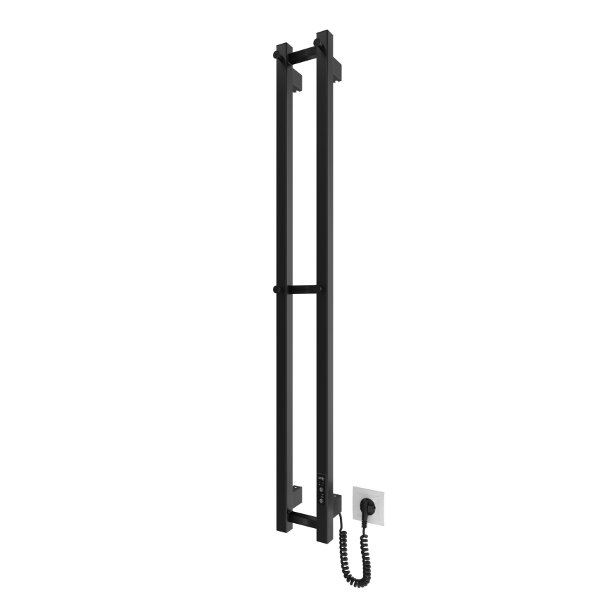 Kaloryfer łazienkowy HF SLIM 80W/230V 117x14 cm czarny kątowy