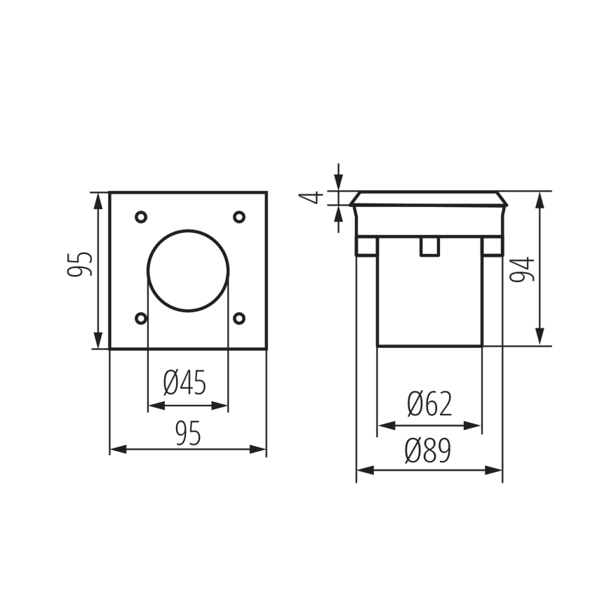 Zewnętrzna oprawa najazdowa LED GORDO LED/1W/230V 9,5x9,5 cm IP67 stal nierdzewna