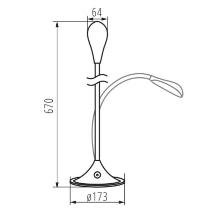 LED Ściemnialna elastyczna lampa stołowa FRANCO LED/6,8W/230V czarna