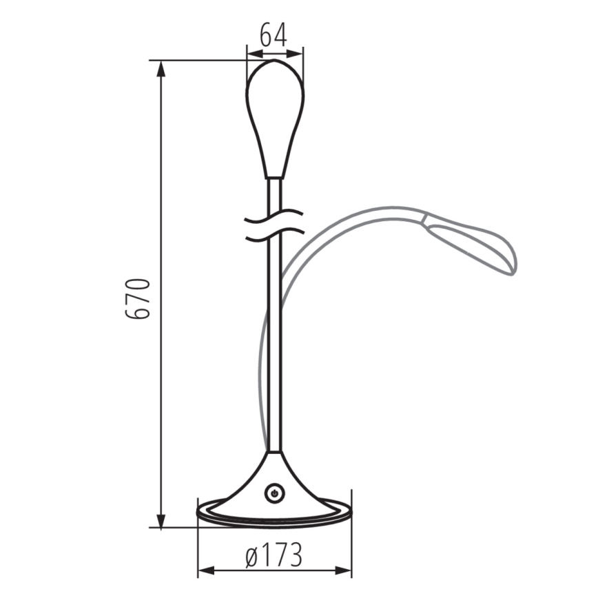 LED Ściemnialna elastyczna lampa stołowa FRANCO LED/6,8W/230V czarna