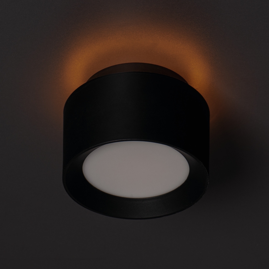 Oprawa punktowa LED SONOR LED/12W/230V 3000/4000/5700K + LED/1,5W 2200K śr. 14 cm czarna
