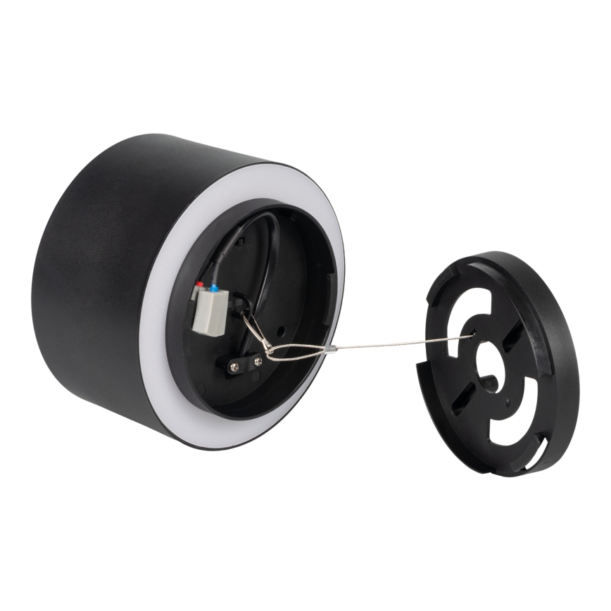 Oprawa punktowa LED SONOR LED/12W/230V 3000/4000/5700K + LED/1,5W 2200K śr. 14 cm czarna