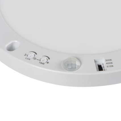 LED sufitowy/Oprawa wpuszczana z czujnikiem ruchu 2w1 ERGA LED/17W/230V 3000/4000/6500K biały