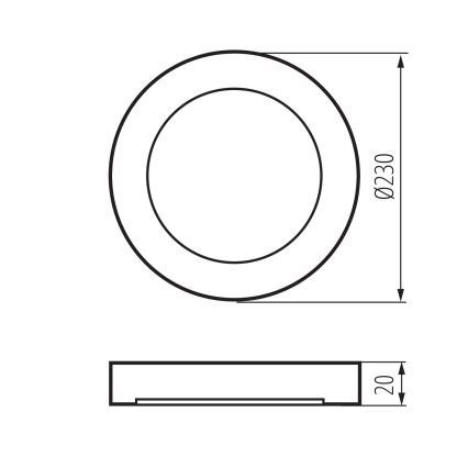 LED oprawa sufitowa/wpuszczana 2 w 1 ERGA 17W/230V 3000/4000/6500K czarna