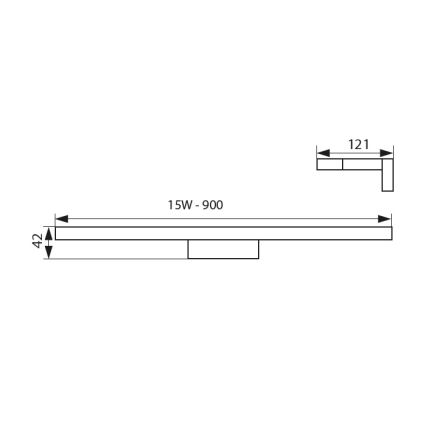 LED Oświetlenie lustra w łazience ASTEN LED/15W/230V IP44 czarne