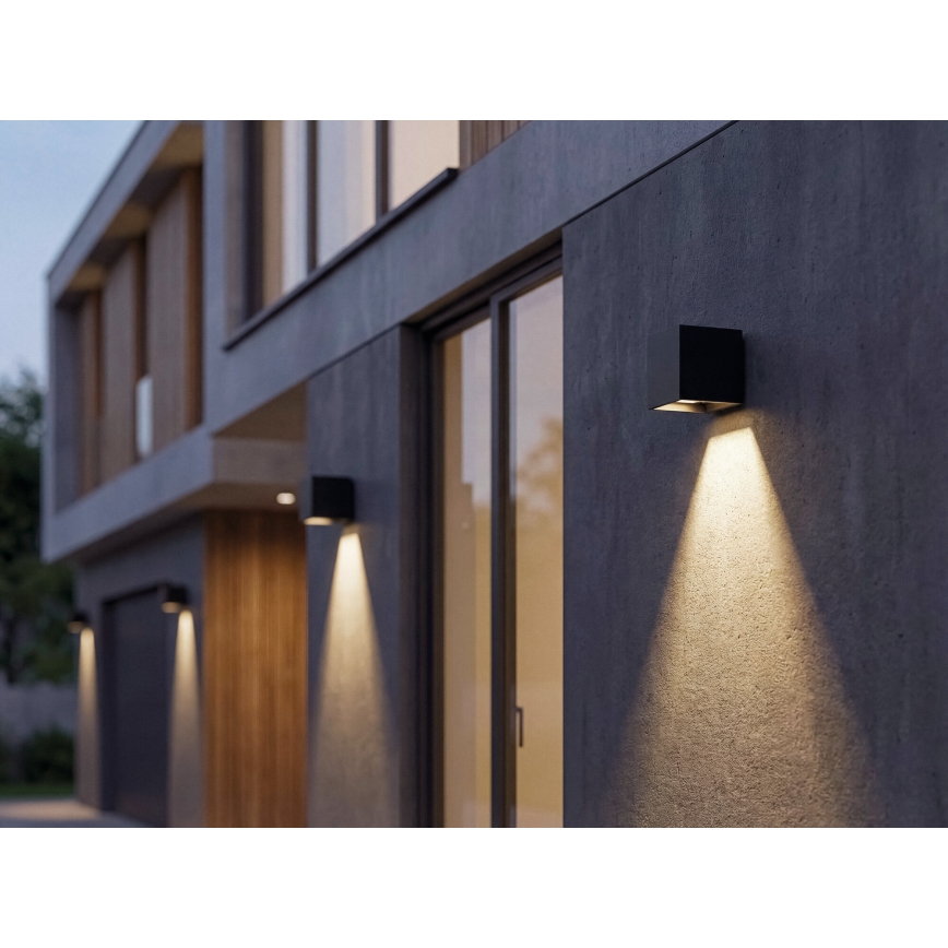 LED solarny kinkiet ścienny z czujnikiem REKA LED/3W/3,7V 1800 mAh 3000/4000/6500K IP65 antracyt