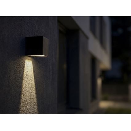 LED solarny kinkiet ścienny z czujnikiem REKA LED/3W/3,7V 1800 mAh 3000/4000/6500K IP65 antracyt
