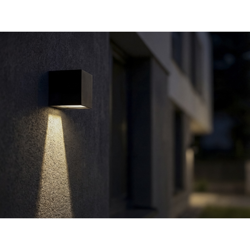 LED solarny kinkiet ścienny z czujnikiem REKA LED/3W/3,7V 1800 mAh 3000/4000/6500K IP65 antracyt