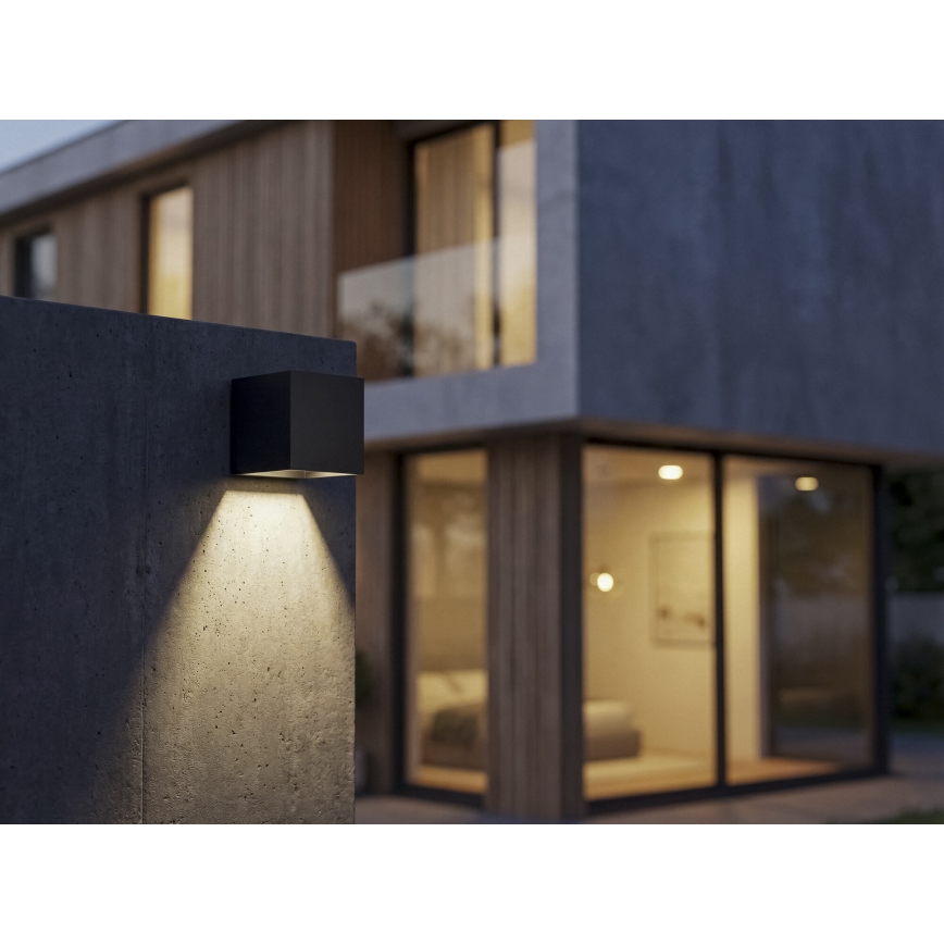 LED solarny kinkiet ścienny z czujnikiem REKA LED/3W/3,7V 1800 mAh 3000/4000/6500K IP65 antracyt