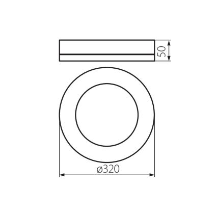 LED Plafon zewnętrzny TURA LED/24W/230V 4000K IP54 czarny