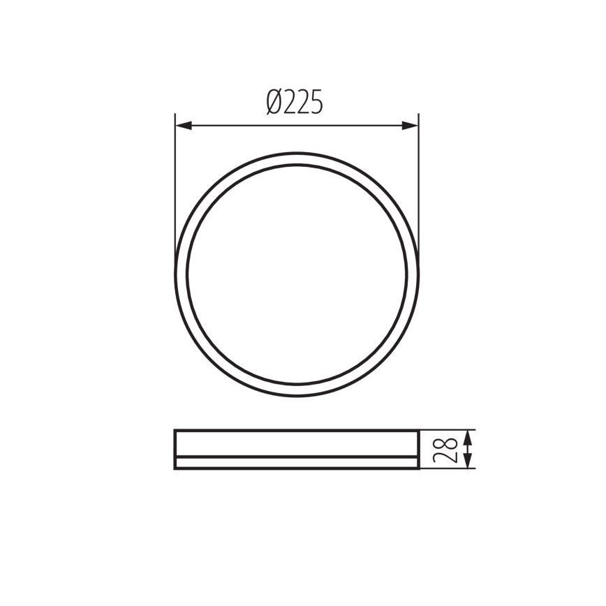 Lampa sufitowa LED AZPO LED/11,8W/230V 3000/4000/6000K śr. 22,5 cm IP54 czarna