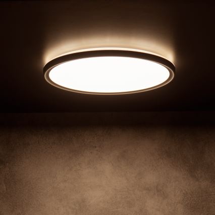 Plafon LED AZPO LED/22W/230V 3000/4000/6000K śr. 42 cm IP54 czarny