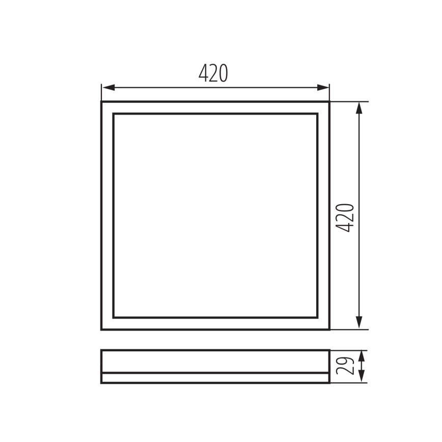 Oprawa sufitowa LED AZPO LED/22W/230V 3000/4000/6000K 42x42 cm IP54 czarna
