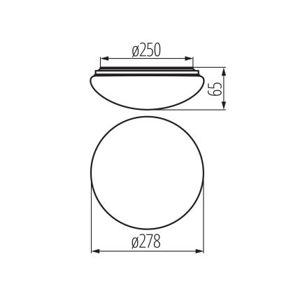 LED lampa sufitowa do łazienki CORSO LED/12W/230V 3000/4000/6500K śr. 27,8 cm IP44