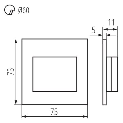 LED Oświetlenie schodów ERINUS LED/1,5W/12V 3000K szare