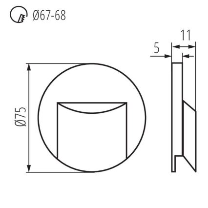 LED Oświetlenie schodowe ERINUS LED/0,8W/12V 4000K biały